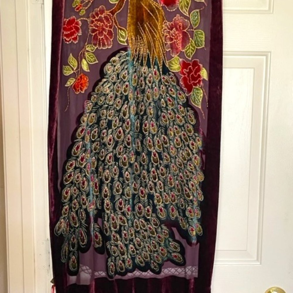 Wrap - beaded Peacock